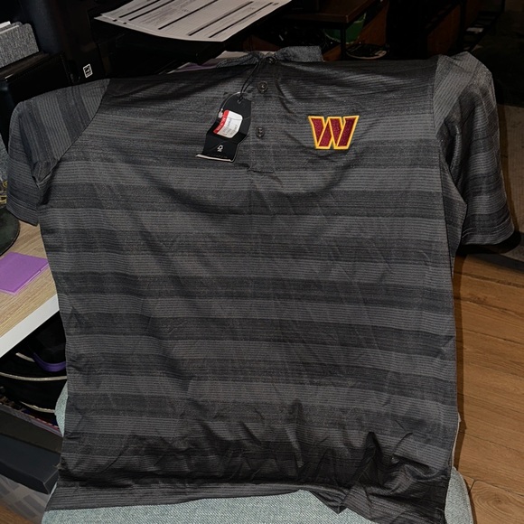 Gray Striped Polo Shirt with Logo - Picture 1 of 2